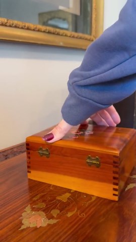 Vintage Cedar Keepsake Box With Floral Transfer Lid - Etsy