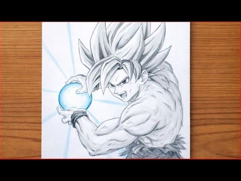 Super Saiyan Goku Power Ball Sketch | Anime Drawing
