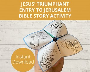 Palm Sunday Craft, Jesus Triumphant Entry to Jerusalem Bible Story Activity, Easter Craft, Paper Craft, Fortune Teller, Cootie Catcher - Etsy