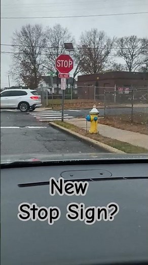 New Stop Sign With a Solar Panel & Red Lights #stopsign #newsign #fyp #schoolsafety #fypシ