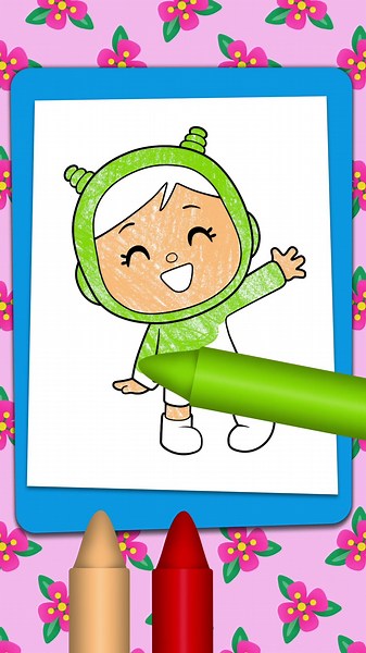 Aprende a Dibujar y Colorear a Nina y Pocoyó | CARICATURAS y DIBUJOS ANIMADOS para niños | #Shorts