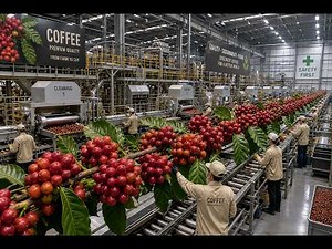 How coffee is produced: The process of making coffee in massive quantities.#production #coffee