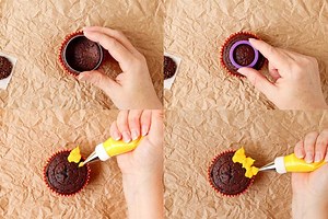 Brighten your day with these Sunflower Cupcakes. Seriously, nothing says fall like a good Sunflower Cupcake! http://thebearfootbaker.com/2016/09/sunflower-cupcakes/ | The Bearfoot Baker
