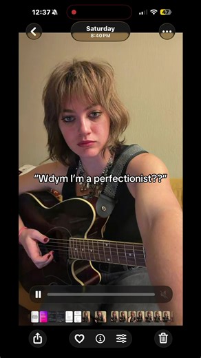 And did I get a take I wanted to post? NO. I was shocked when I looked at my camera roll the next day, didn’t think it was THIS bad. Song: Wake Up off of my debut EP 🫶🏻 #perfectionist #musicianlife #rock #singersongwriter #alternative