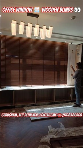 Office window | 🪟 wooden blinds | Installation 👍📸