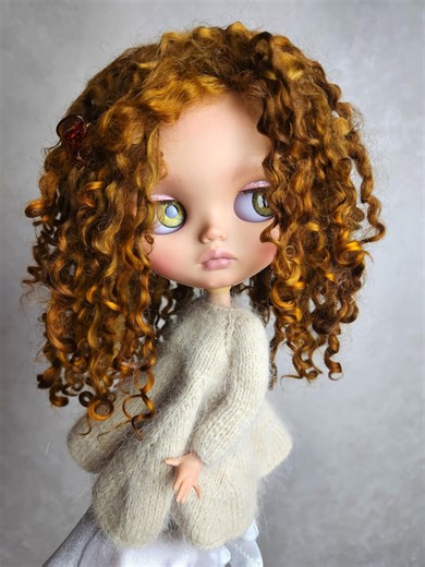 580 Wensleydale Sheep Wool Wig, Afro Curls, Red-brown-cinnamon Blythe Doll Hair - Etsy