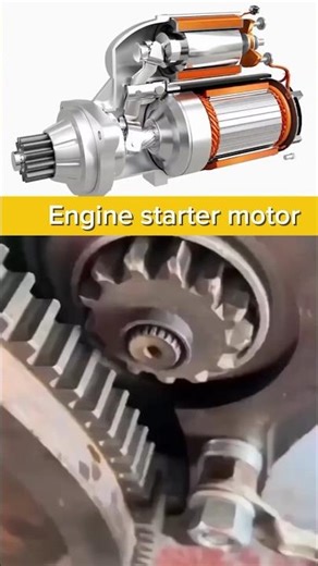 Car engine starter motor working mechanism #technology #engineering #automobile #mechanical