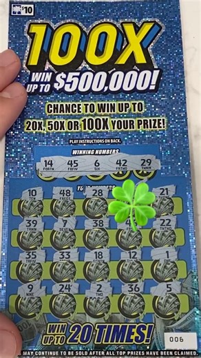 New 100X ticket Winner!