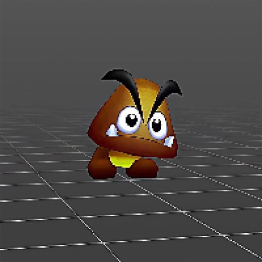 Super Smash Bros DS. Concept: Goomba's Walk Animation #nintendo #mario #goomba #gaming #3dart