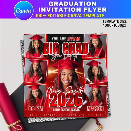The Signature Scholar Graduation Invite | Class of 2026 Premier Edition | Social Media Announcement | Professional Senior Milestone Flyer - Etsy