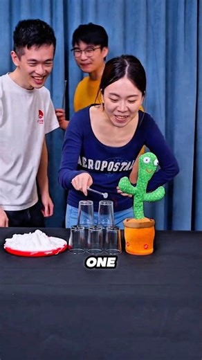 High Stakes Glass Stacking Challenge 😱 #shorts #challenge #funny #gametime #entertainment