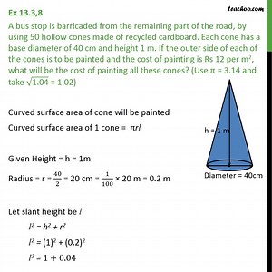Ex 11.1, 8 - A bus stop is barricaded from remaining part of