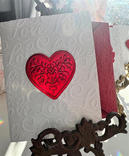 Valentine Embossed LOVE HEART Boxed Card Set Greeting Cards, Set of 6, A2 Size - Etsy