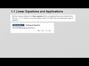 1.1 Linear Equations and Applications