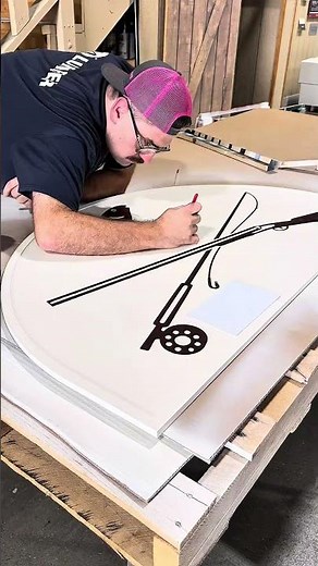Painting a hdu engraved sign.