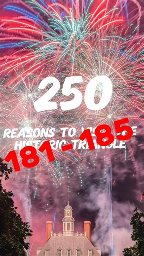 Reasons 181–185 to visit the Historic Triangle are here! Discover hidden gems, local stories, and timeless charm around every corner. 🎆📜 #America250 #HistoricTriangle #VisitWilliamsburg #Williamsburg250 #VA250 #Virginia250 #Virginia #WilliamsburgVA | Visit Williamsburg