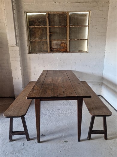 Vintage Rustic French Dining Bench Set - Etsy