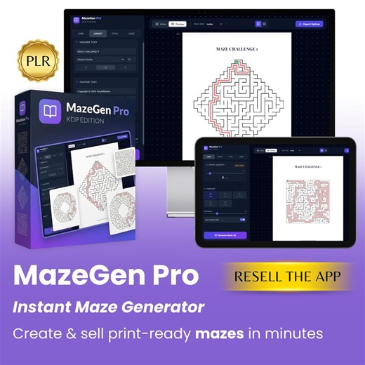 Maze Puzzle Generator App | KDP Printable Puzzles, PLR License - Etsy Australia