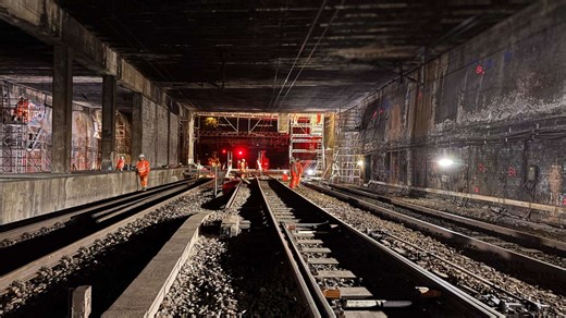 Watch: Footage from track level of Stockport railway bridge renewal