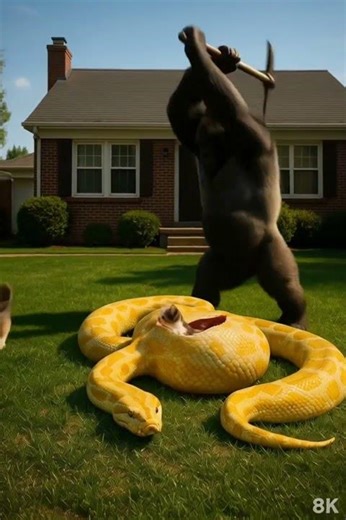 Gorilla splits python’s belly, rescue caught on cam 📸 shorts