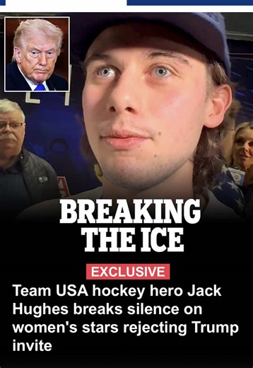 EXCLUSIVE: #JackHughes spoke to me exclusively outside of #TeamUSA’s #Olympic gold celebration in Miami to react to the backlash surrounding their White House visit and the women’s team declining Trump’s invite. Full story @Daily Mail. #Trump #hockey
