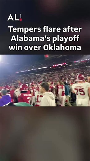 Alabama Crimson Tide on AL.com on Instagram: "Players from Alabama and Oklahoma were seen pushing and shoving after the Tide’s College Football Playoff win over the Sooners in Norman Friday night. #alabamafootball #crimsontide #rtr #rolltide"