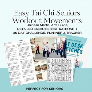 Easy Tai Chi Seniors Workout Movements Poster Chinese Martial Art Therapy Balance Home 30 Day Self Challenge Chart Exercise PDF Download - Etsy UK