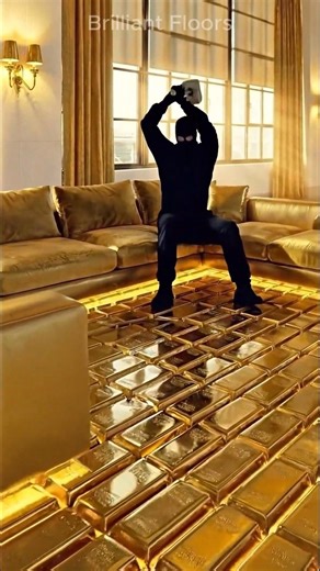 THIS IS INSANE 😱 Luxury Gold Bars Epoxy Floor Transformation #epoxy #floor #goldbars