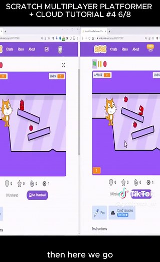 SCRATCH MULTIPLAYER PLATFORMER CLOUD 7-8 #griffpatch #creatorgaming #followme #fu