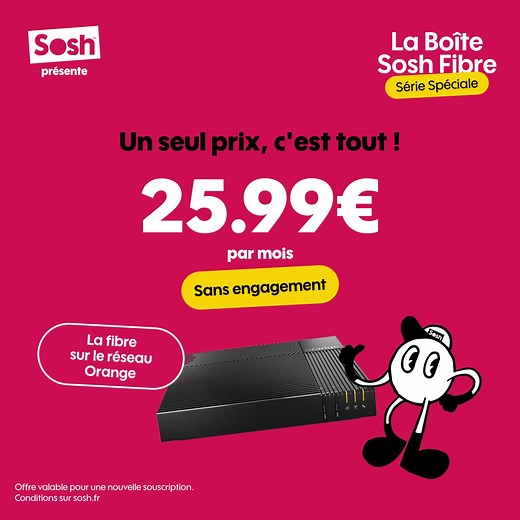 ⚡ Passez en mode turbo avec la Sosh fibre ! Nouveau débit 1Gb/s !. Sur le réseau fibre Orange. Votre Wi-Fi va enfin arrêter de faire la sieste ! 📲 | Sosh