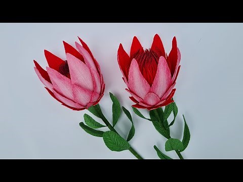 How to make Protea flower from crepe paper / Paper Flower / Góc nhỏ Handmade