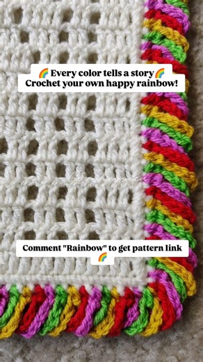 Rainbow Filet Crochet Blanket Pattern #crochet #beginner #crochetcrosai #diy #handmade #babyblanket