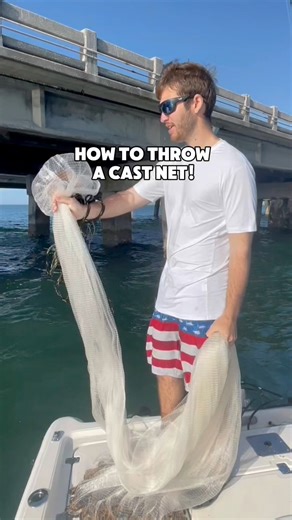 This is how to throw a cast net to catch bait! This is called the triple load cast net method! #fishing #tampabay #deepseafishing | Groupermvp