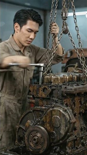 Abandoned 1975 Fiat 640 DT Tractor Restoration ASMR 🚜 #shorts