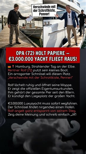 OPA (72) HOLT PAPIERE — €3.000.000 YACHT FLIEGT RAUS!