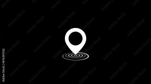 GPS location pointer animated. Pin location symbol.