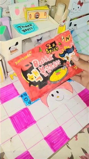 DIY Buldak 2X Spicy Noodles Using Paper 🌶️🔥#trending #diy #buldak #ramen #viralshorts