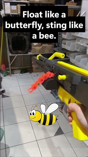 Nerf LMG looks like a bee, and stings like one too! #nerf #nerfblaster #3dprinted #3dprinting