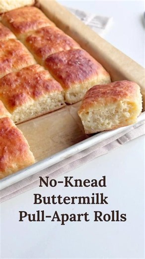 No Knead Buttermilk Pull Apart Rolls No Shaping