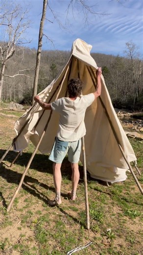 DIY Tipi Tent: Simple Shelter Construction Guide #shorts