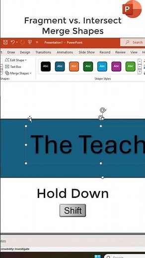 How To Use Merge Shapes Fragment vs Intersect Command in PowerPoint