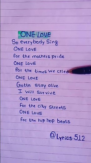 Blue - One Love 💙| handwritten lyrics #onelovesong #blue #music #song #love #pop #lyrics