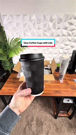 100 16oz Coffee Cups with Lids #coffeecups #coffee #tiktokshopcreatorpicks