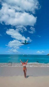 8.5K views · 58 reactions | ✨ This couple perfectly captured the magic of Maho Beach and its breathtaking landings! ✈️ We love seeing your incredible moments at our beautiful beach. You can be featured too! Tag us in your photos, and let’s share the adventure together! #MahoBeach #AmazingLandings #TagUs #TravelMagic #sxmairport  @spaincrocouple | Princess Juliana International Airport - St. Maarten | Facebook