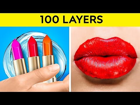 100 LAYERS CHALLENGE || Cool Hair And Make Up Ideas For Girls By 123 GO!LIVE