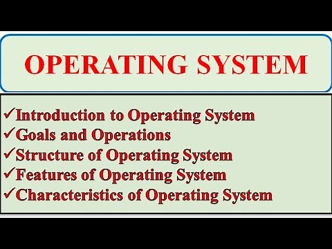 Operating System Lecture 01: Goals, Characteristics, Operations and Features of Operating System