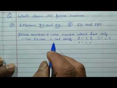 Write down all prime numbers. between 30 and 50