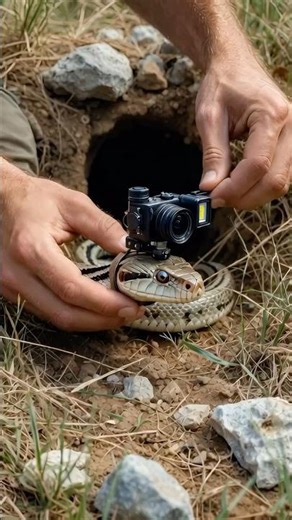 SNAKE POV CAMERA Enters Underground Colony 🐍🔬 #shorts