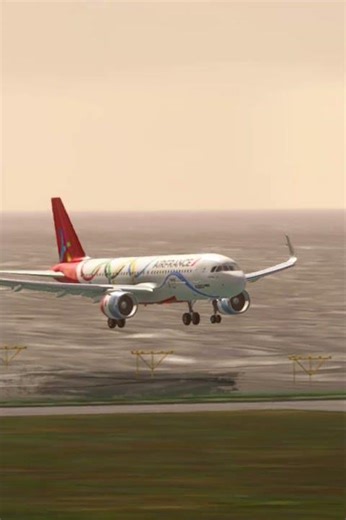 Smooth Landing Airbus A320 At Airport #shortvideo