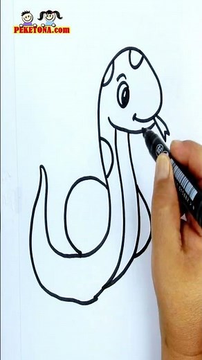 Cómo dibujar una serpiente bebé paso a paso 🐍